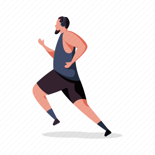 Sports, character, builder, man, run, fitness, sport illustration - Download on Iconfinder
