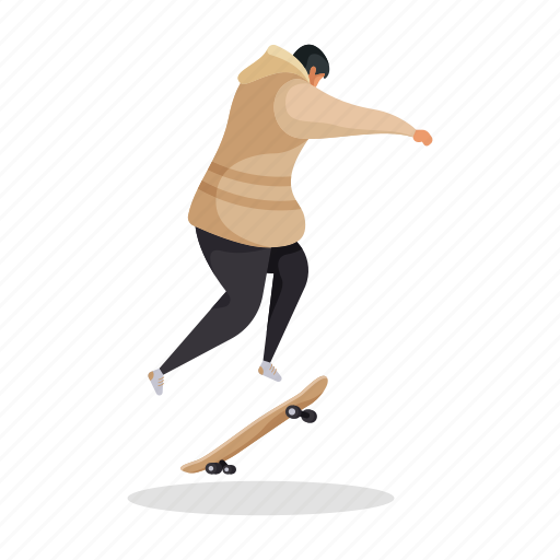 Sports, hobby, character, builder, man, skateboard, skating illustration - Download on Iconfinder