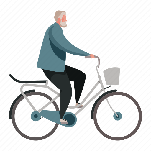 Transportation, character, builder, man, bike, bicycle, transport illustration - Download on Iconfinder