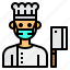 chef, avatar, occupation, man, cooker 