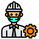 engineer, avatar, occupation, man, gear
