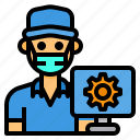 technician, avatar, occupation, man, computer
