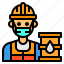worker, oil, refininery, avatar, occupation, man 