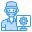 technician, avatar, occupation, man, computer 