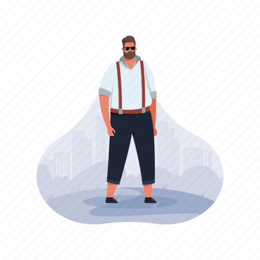 Character, builder, cool, guy, man, male, person illustration - Download on Iconfinder