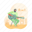 music, guitar, player, musician, man 