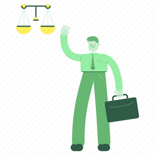 Business, man, scale, weight, law, court, suitcase illustration - Download on Iconfinder