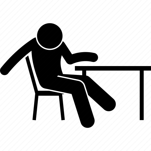 Chair, lazy, man, sitting, table icon - Download on Iconfinder