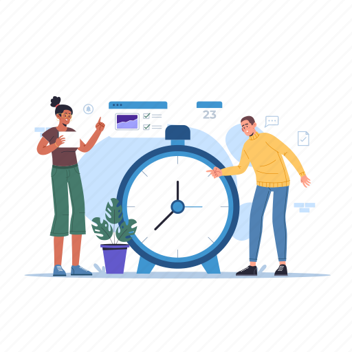 Schedule, project, deadline, date, clock, timer, time illustration - Download on Iconfinder