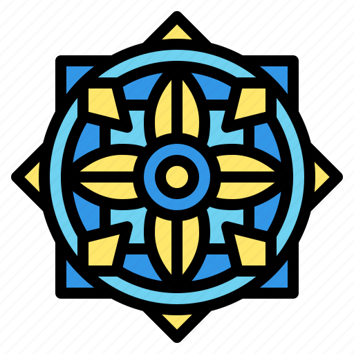 Mandala, circle, geometric, spiritual, art, meditation icon - Download on Iconfinder