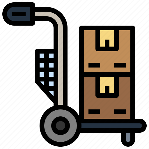 Box, cart, delivery, logistics, packages, shipping, trolley icon - Download on Iconfinder