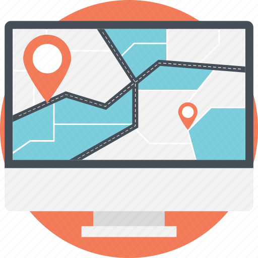 Geolocation, navigation software, online map, online navigation, online route, web map icon - Download on Iconfinder