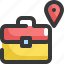 bag, business, location, map, navigation, pin, point 