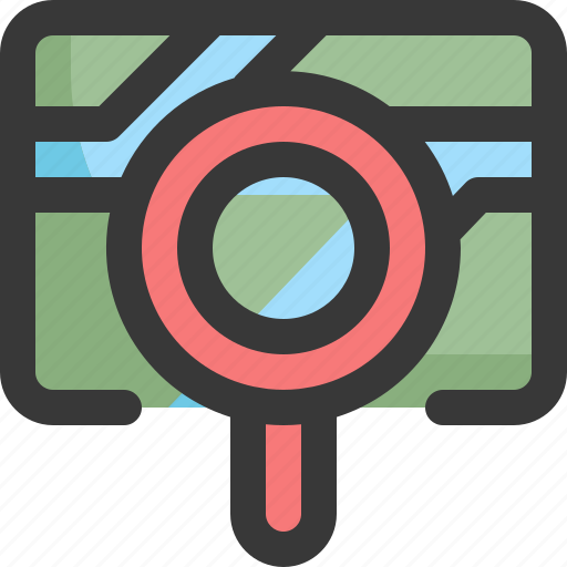 Find, gps, location, magnifying glass, map, navigation, search icon - Download on Iconfinder
