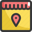 calendar, gps, location, map, navigation, store
