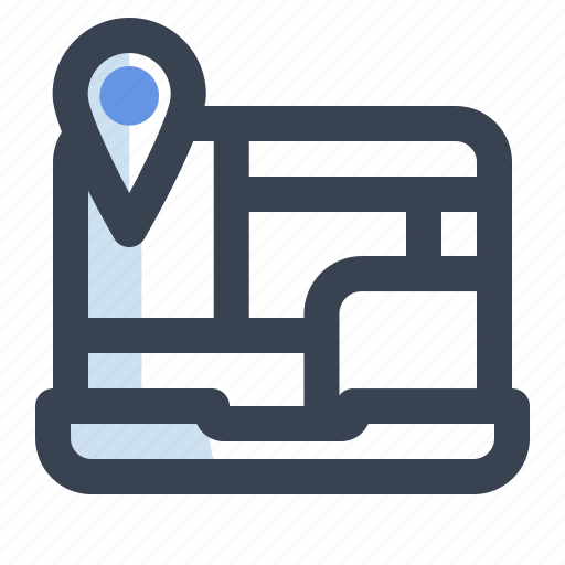 Gps, laptop, map, maps, navigation, pin, place icon - Download on Iconfinder