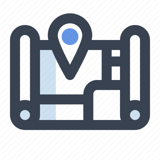Gps, map, maps, navigation, paper, pin, place icon - Download on Iconfinder