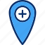 hospital, location, map, navigation, pin 