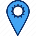 location, map, navigation, pin, settings