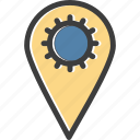 location, map, navigation, pin, settings