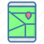 maps, phone icon, pointer, position 