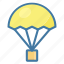 air balloon, flying icon, parachute, skydiving 