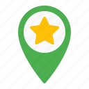favorite, location, map, pin, star