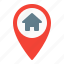home, house, location, map, pin 