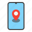 app, gps, location, map, pin, smartphone 