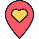 heart, pin, love, map, location