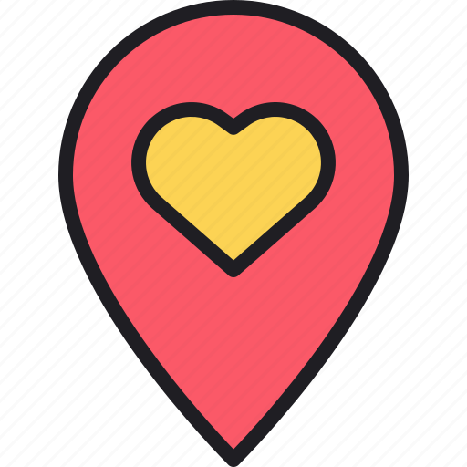 Heart, pin, love, map, location icon - Download on Iconfinder
