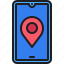 smartphone, phone, pin, map, location