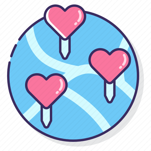 Heart, location, pin, poi icon - Download on Iconfinder