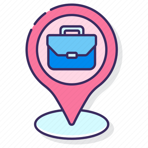 Briefcase, destination, pin, work icon - Download on Iconfinder