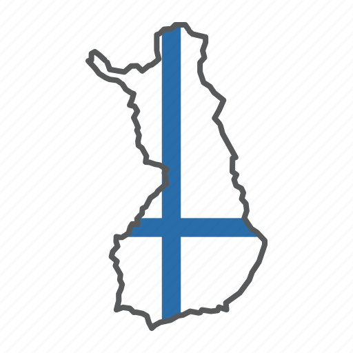 Finland, map, flag, country, travel, geography, contour icon - Download on Iconfinder