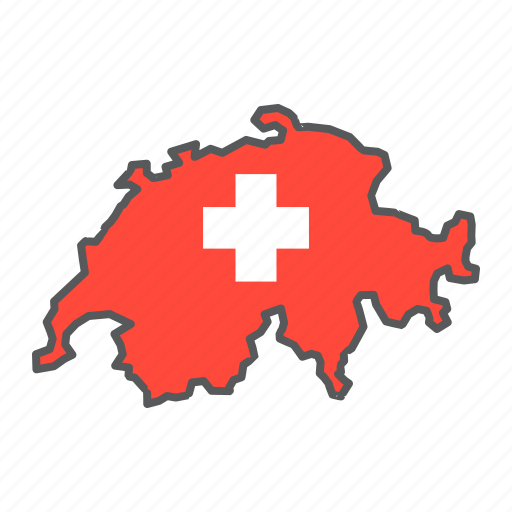 Switzerland, swiss, flag, map, country, travel, geography icon - Download on Iconfinder