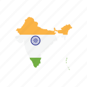 flag, india, map, world