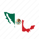flag, map, mexico, world