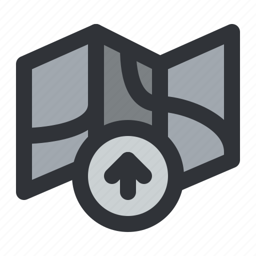 Map, navigation, upload, arrow icon - Download on Iconfinder