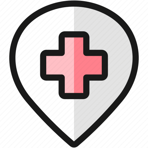 Pin, style, hospital icon - Download on Iconfinder
