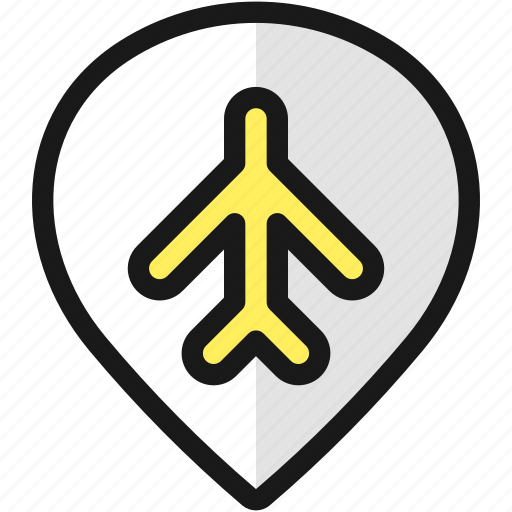Pin, plane, style icon - Download on Iconfinder
