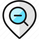 pin, minus, style, search