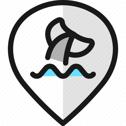 Pin, style, shark icon - Download on Iconfinder