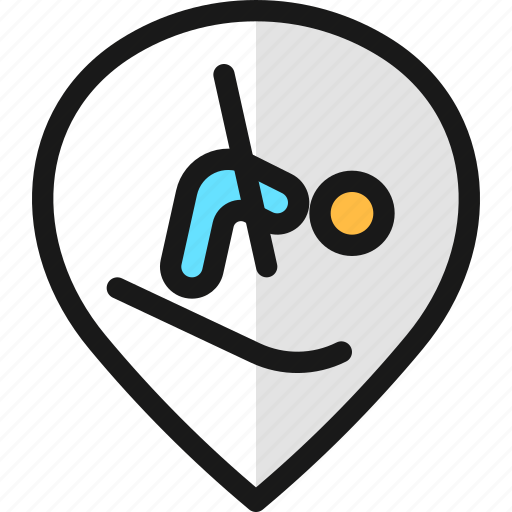 Skiing, pin, style icon - Download on Iconfinder