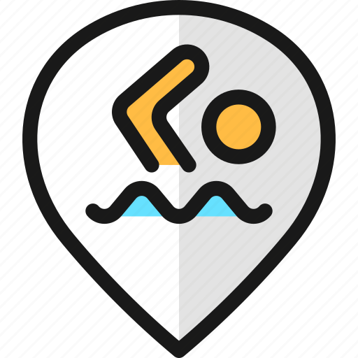 Swimming, pin, style icon - Download on Iconfinder