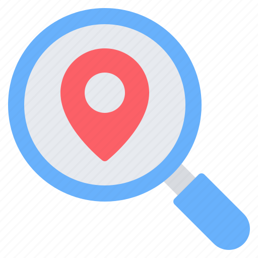 Search, location, pin, placeholder, magnifying glass, find, gps icon - Download on Iconfinder
