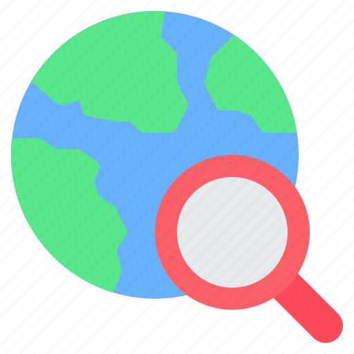 Search, magnifying glass, map, globe, world, location, worldwide icon - Download on Iconfinder