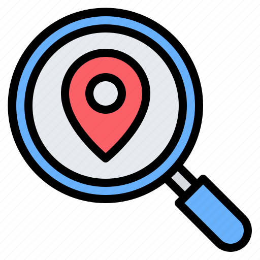 Search, location, pin, placeholder, magnifying glass, find, gps icon - Download on Iconfinder