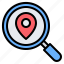 search, location, pin, placeholder, magnifying glass, find, gps 