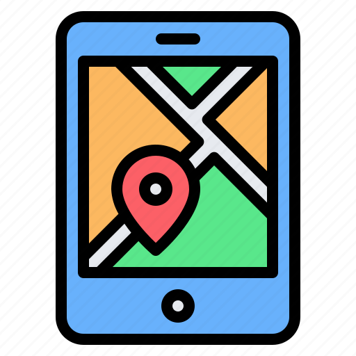 Mobile, map, pin, placeholder, gps, location, street map icon - Download on Iconfinder